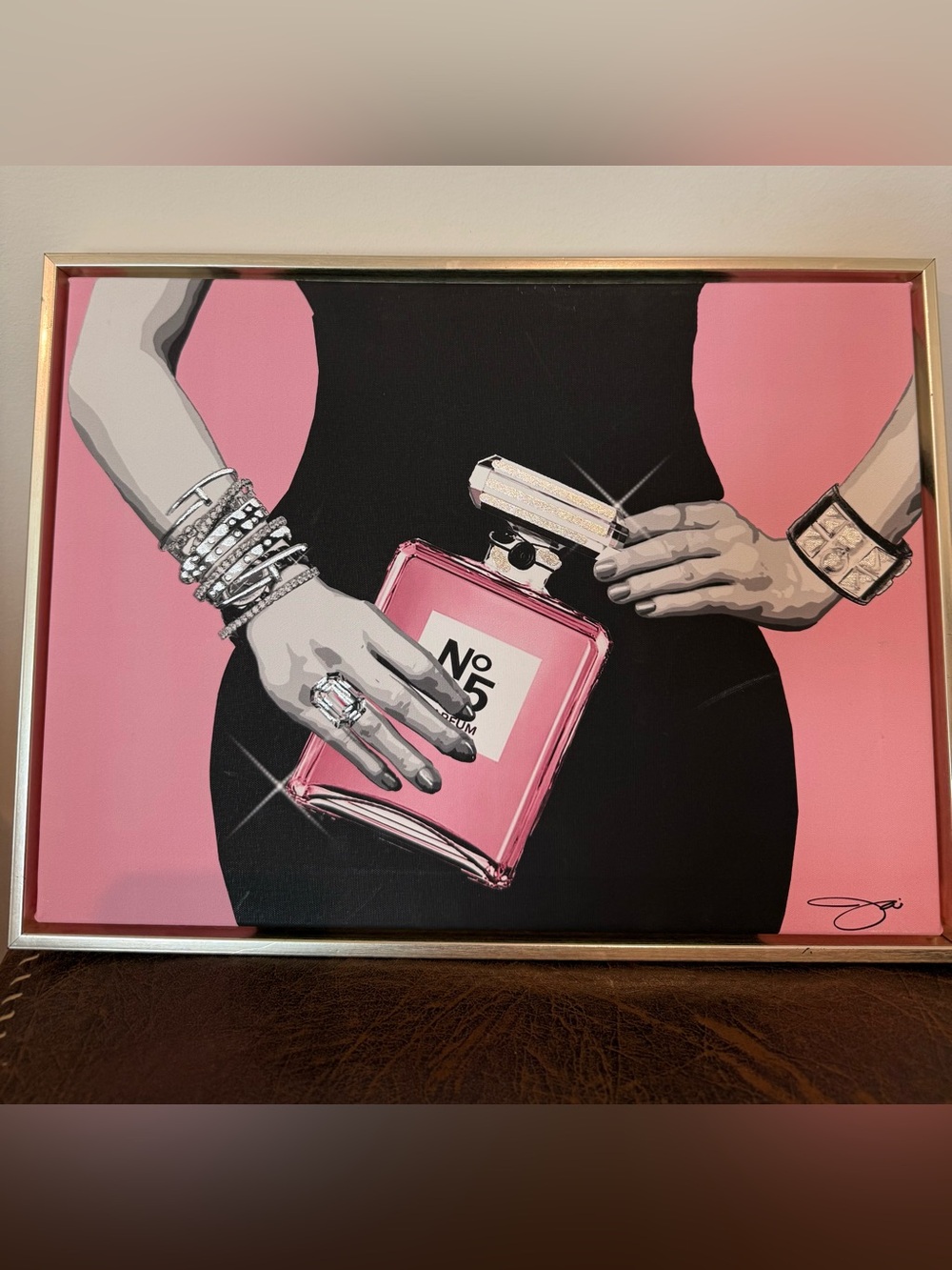 No. 5 Pink Perfume Bottle Pop Art Print